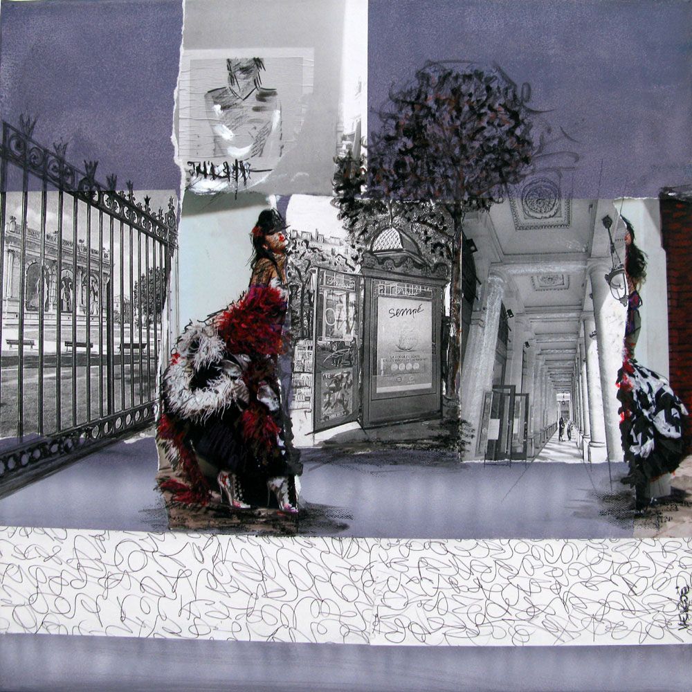 Peinture figurative moyen format PARIS – VEROE – 50 × 50 cm