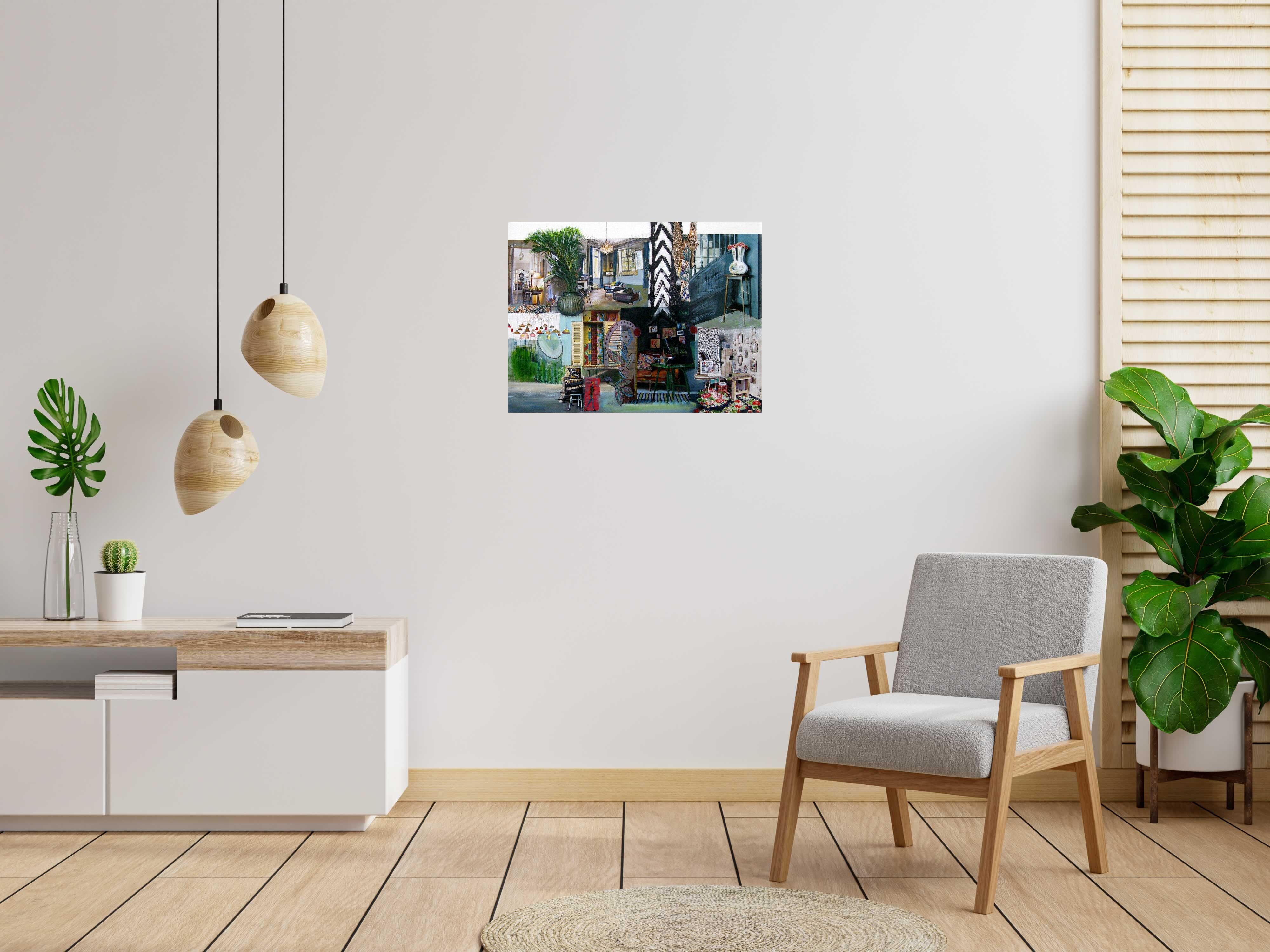 Peinture Tentures et peintures de VEROE dans un intérieur – 80 × 60 cm