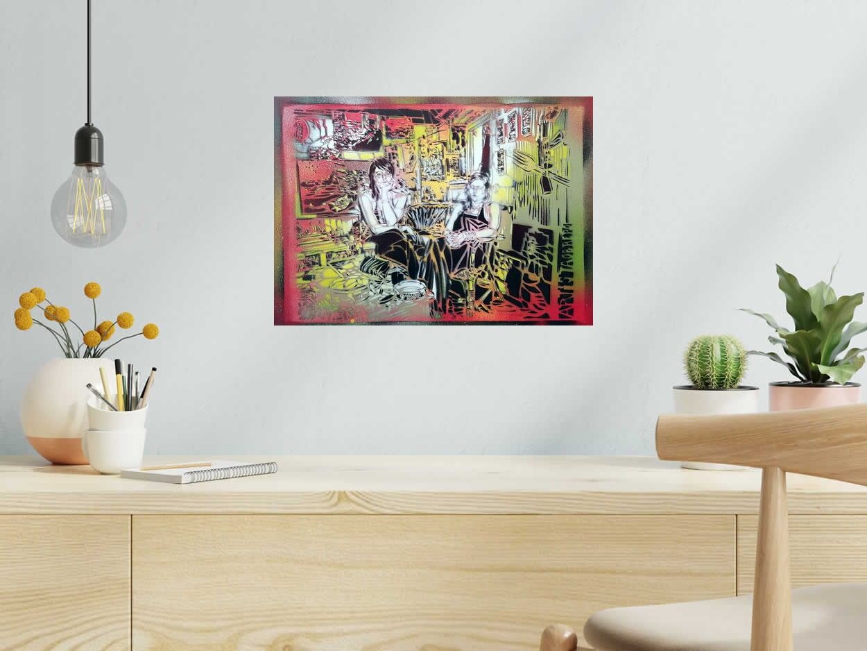 Peinture ATELIER ASA de ARTISTE OUVRIER dans un intérieur – 46 × 33 cm