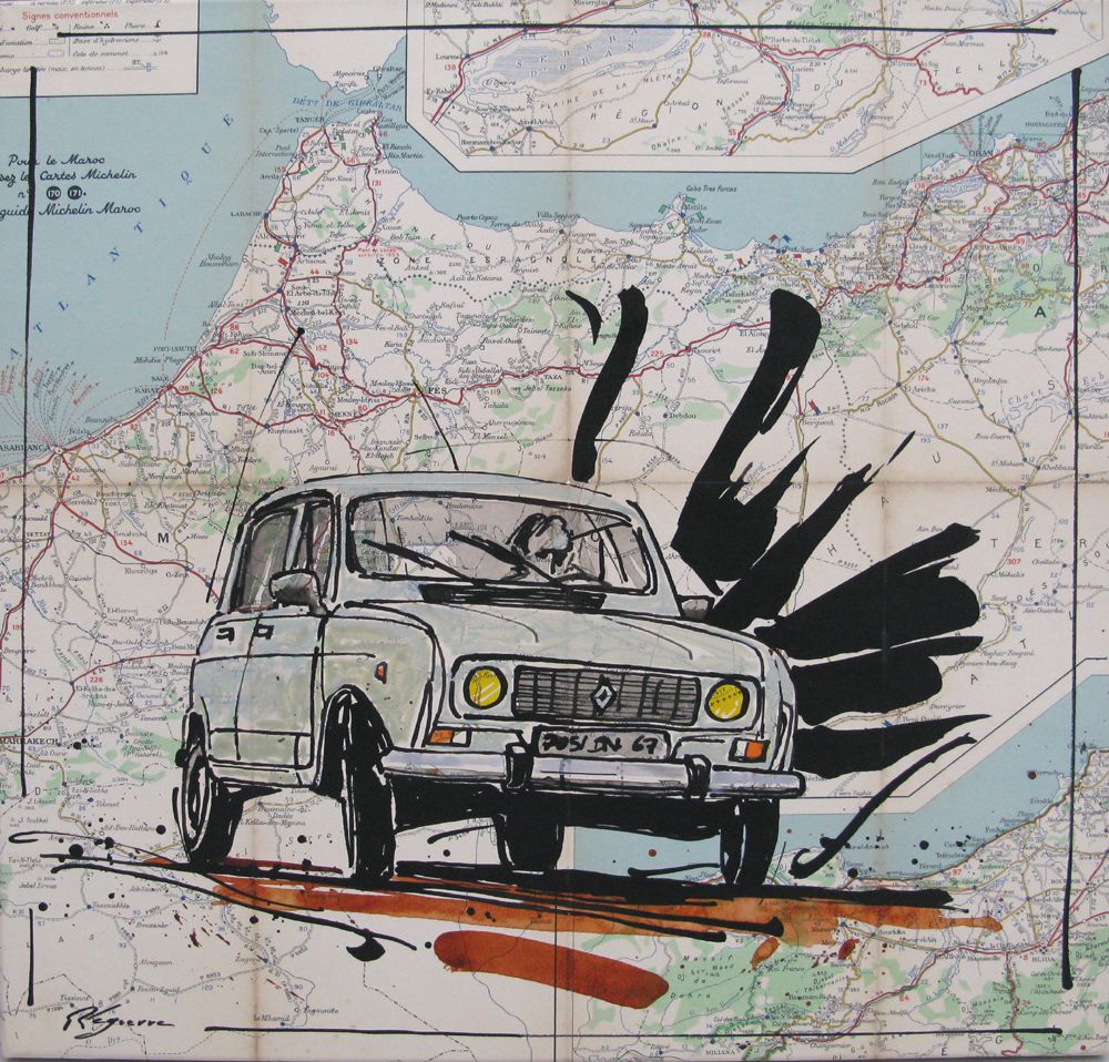 Peinture figurative petit format 4 L Maroc – CYRIL REGUERRE – 40 × 40 cm