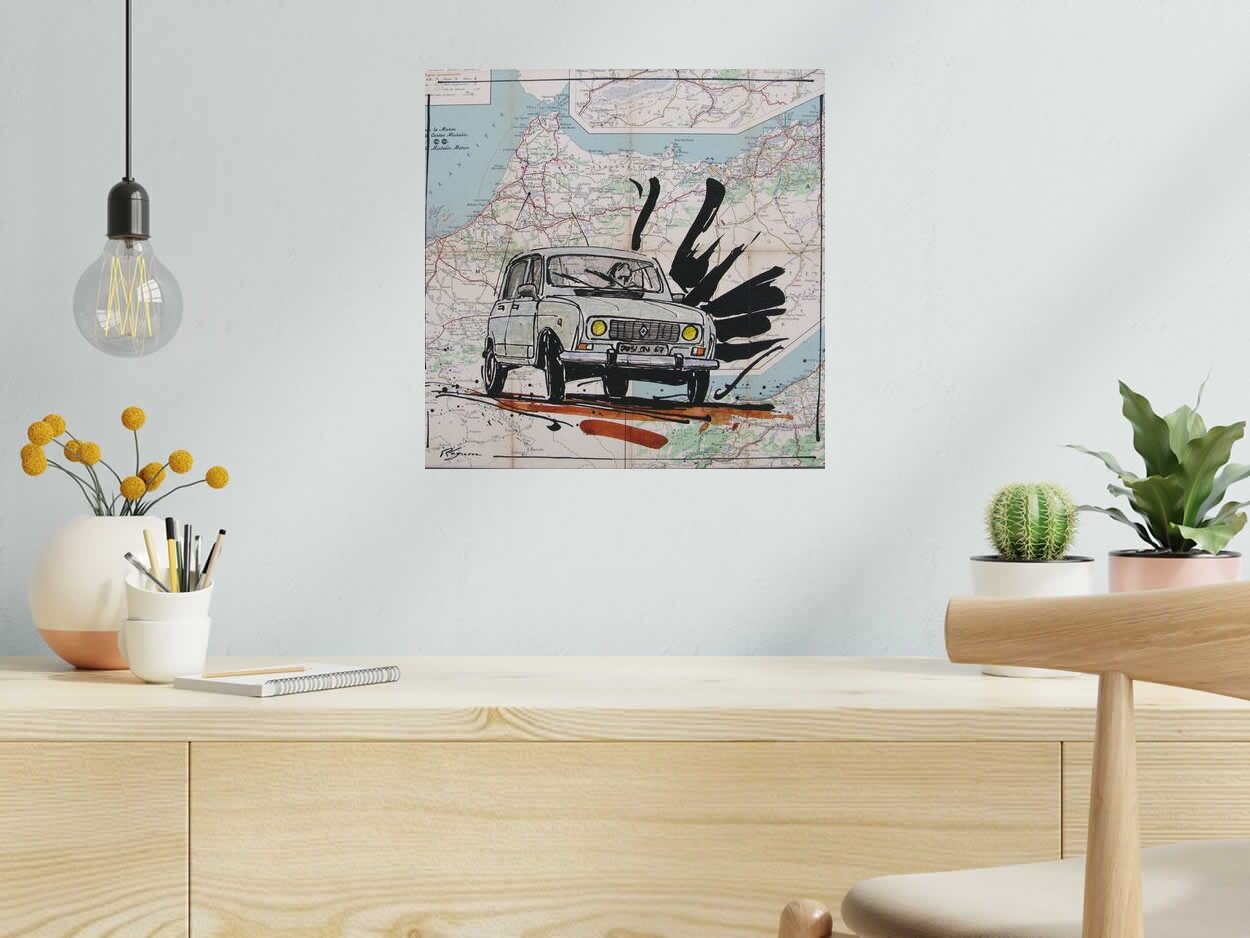 Peinture 4 L Maroc de CYRIL REGUERRE dans un intérieur – 40 × 40 cm