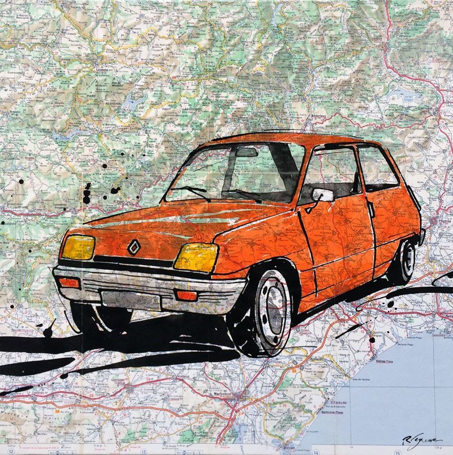 Peinture figurative petit format R5 – CYRIL REGUERRE – 40 × 40 cm