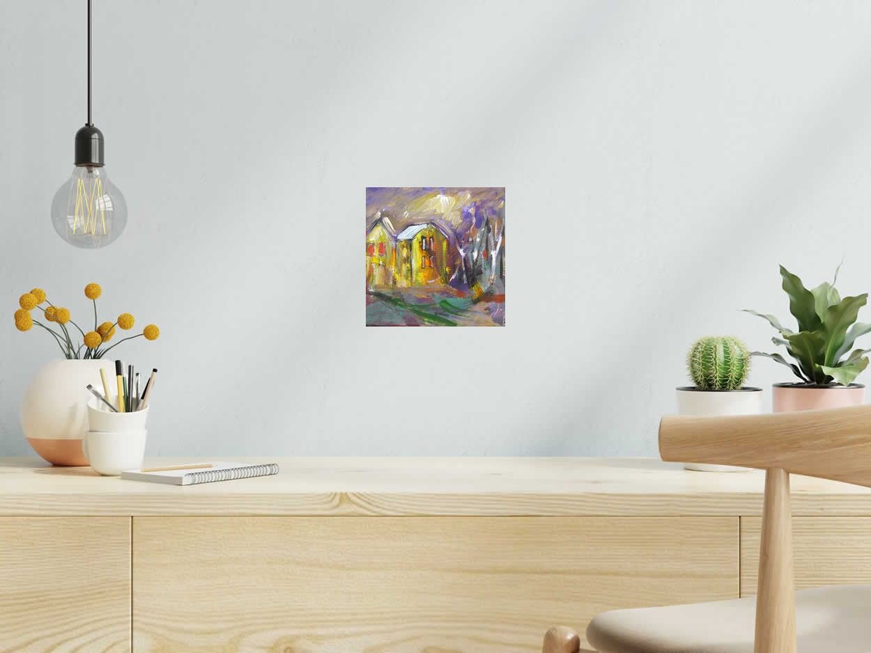 Peinture SELO - 3 de IVAN TZONEV dans un intérieur – 20 × 20 cm