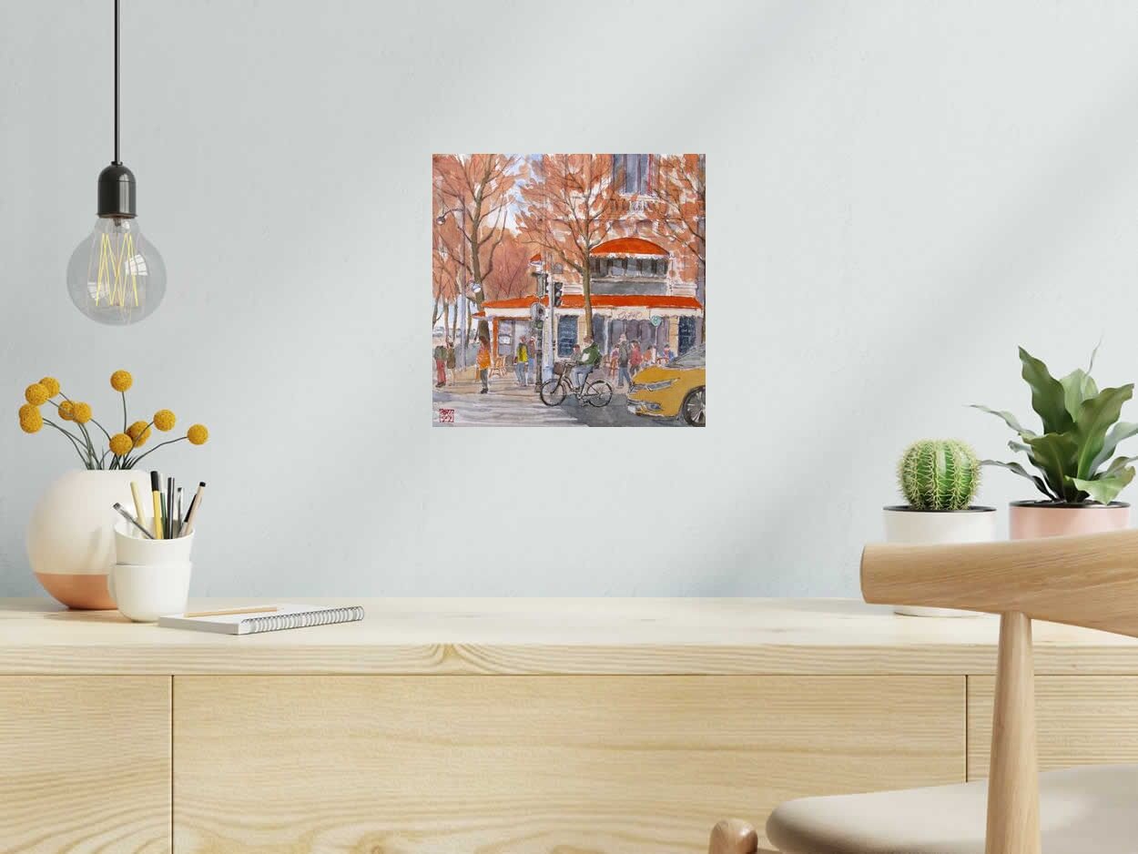 Peinture Brasserie au Châtelet de JEONG MIN LEE dans un intérieur – 30 × 30 cm
