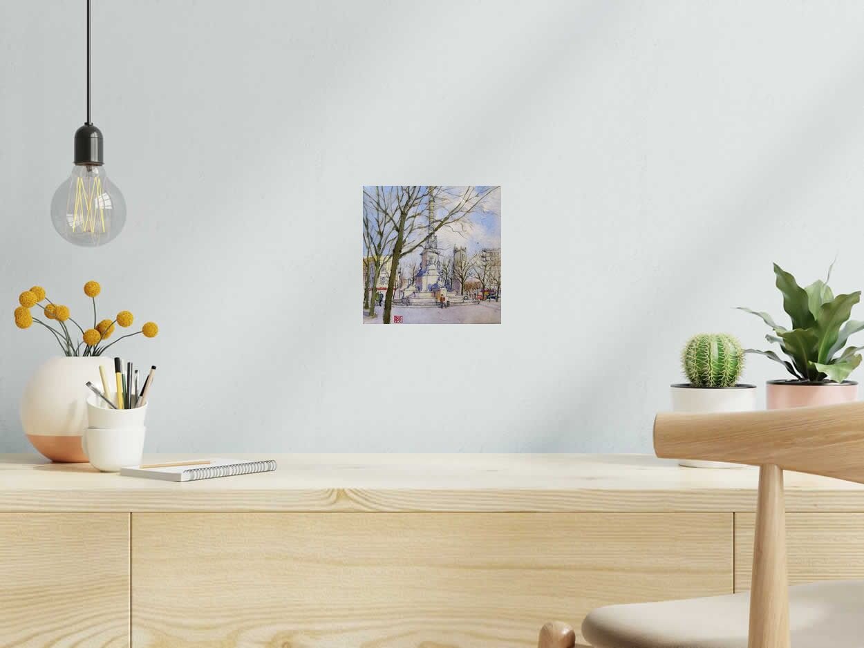 Peinture Rendez-vous au Chatelet de JEONG MIN LEE dans un intérieur – 20 × 20 cm