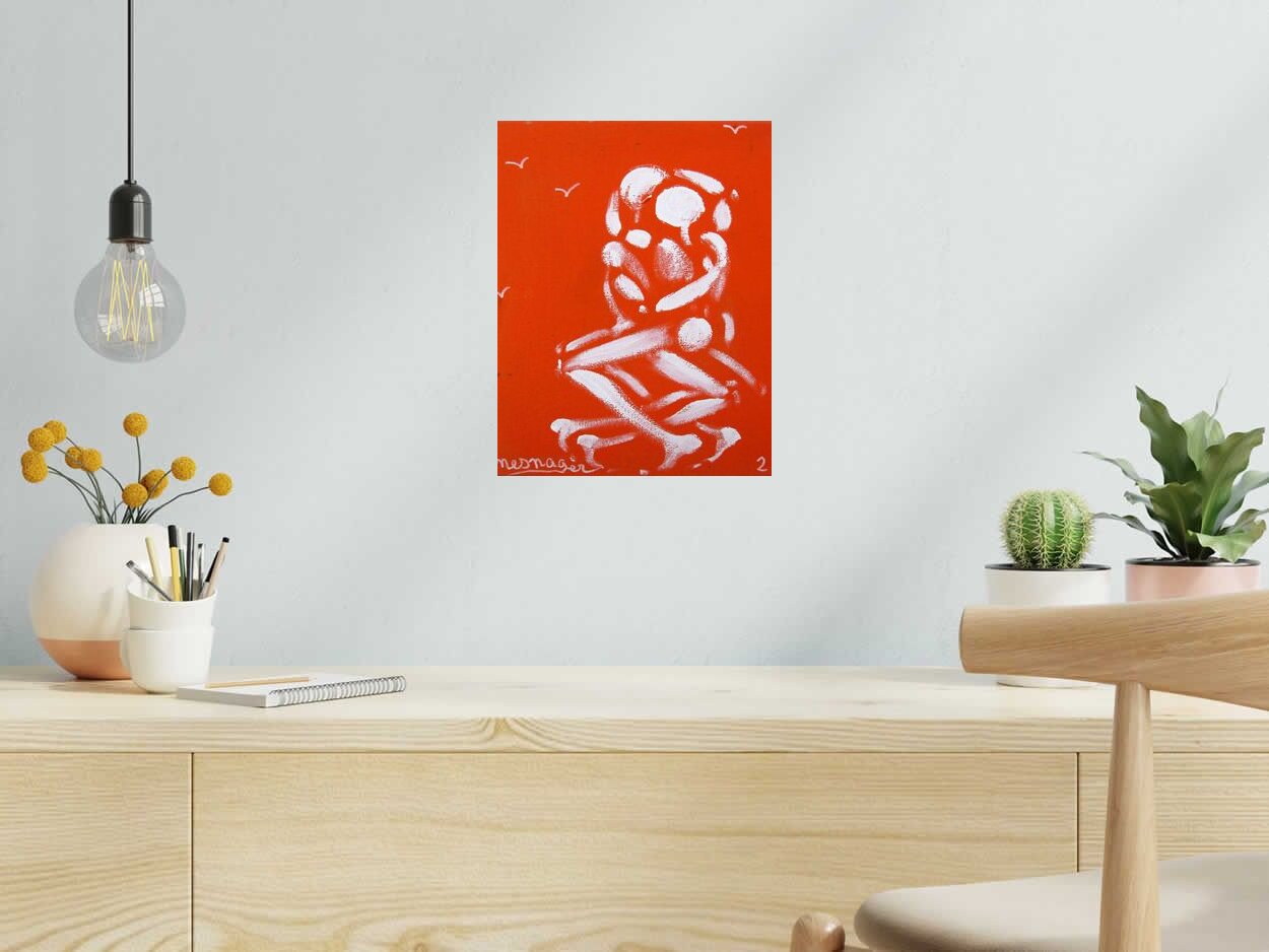 Peinture TOILE 198 de JEROME MESNAGER dans un intérieur – 27 × 35 cm