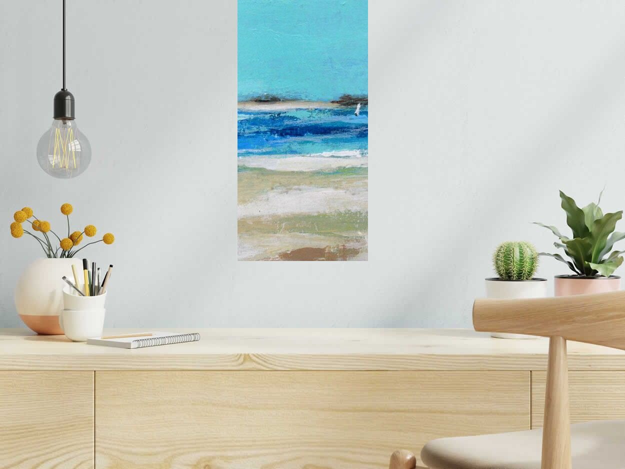 Peinture Finistere nord de KATE BAILEY dans un intérieur – 30 × 60 cm