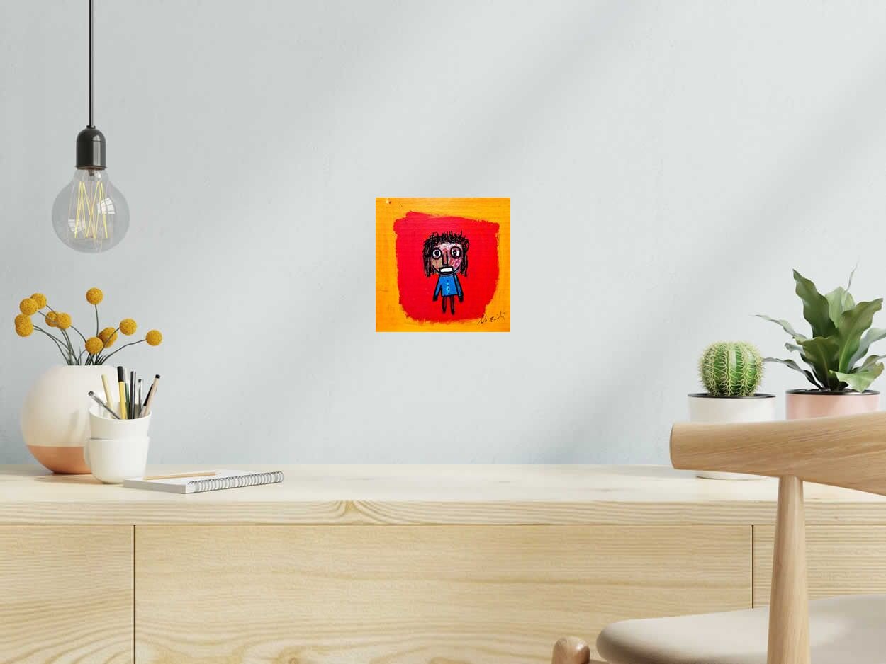 Peinture UNTITLED I de LARBI ZAIDI dans un intérieur – 81 × 19 cm