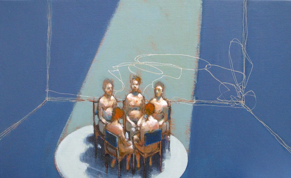 Peinture figurative petit format Gardian knot – OLIVIER MASSEBEUF – 61 × 38 cm