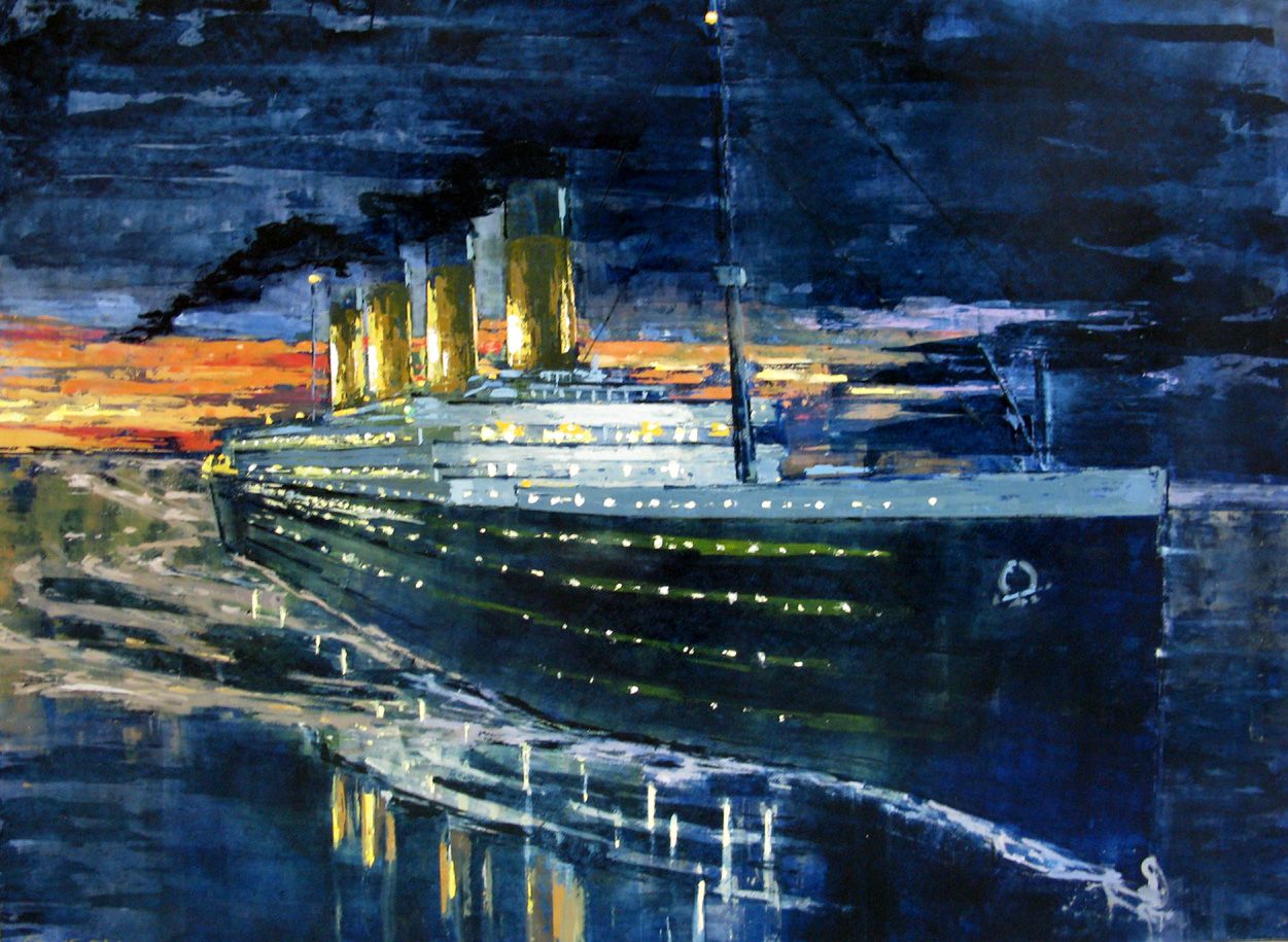 Peinture figurative très grand format THE LAST EVENING – ADRIEN FAVEAU – 130 × 97 cm