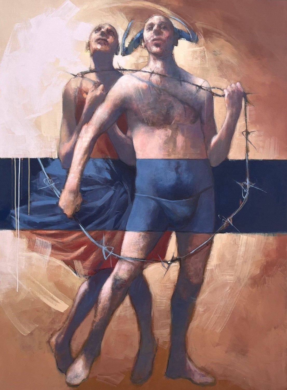 Peinture figurative très grand format 666 – OLIVIER MASSEBEUF – 97 × 130 cm