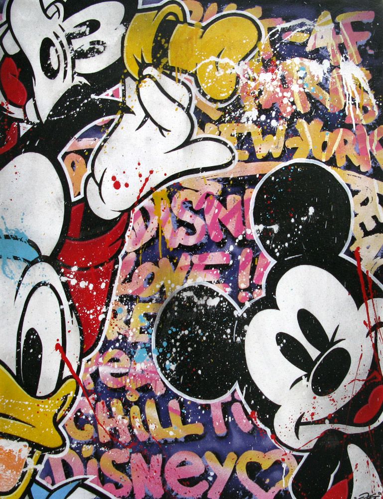 Peinture format xxl MICKEY AND FRIENDS – JUG – 89 × 116 cm
