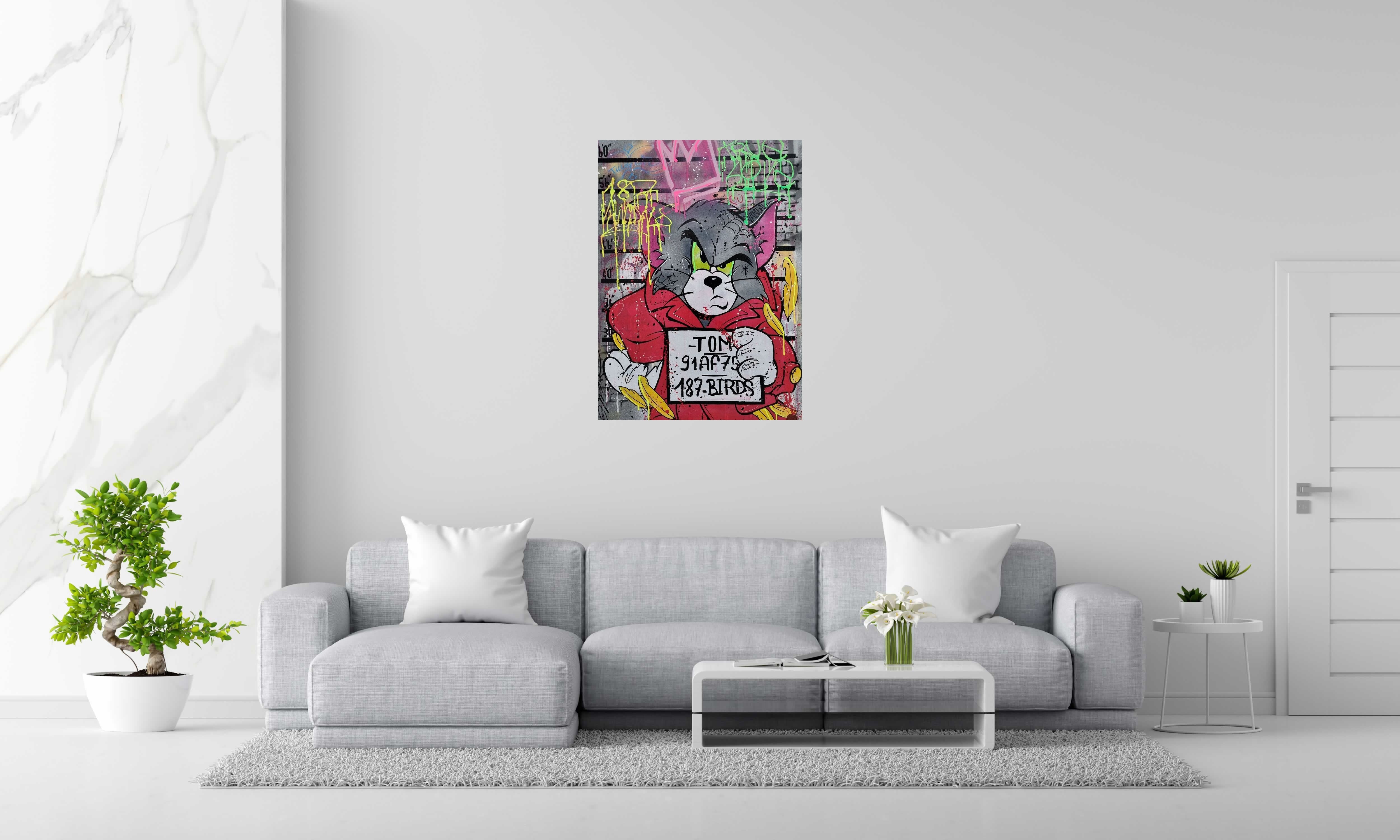 Peinture TOM CAT'S de JUG dans un intérieur – 100 × 73 cm