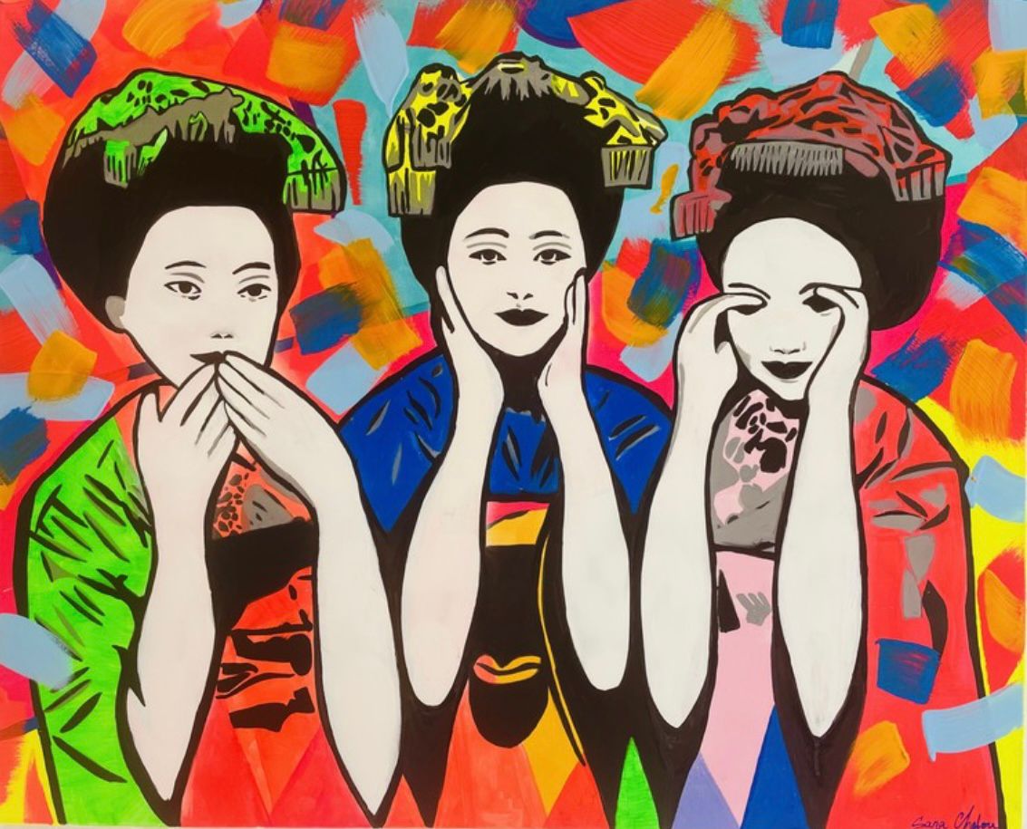 Peinture format xxl Maïko – SARA CHELOU – 100 × 81 cm