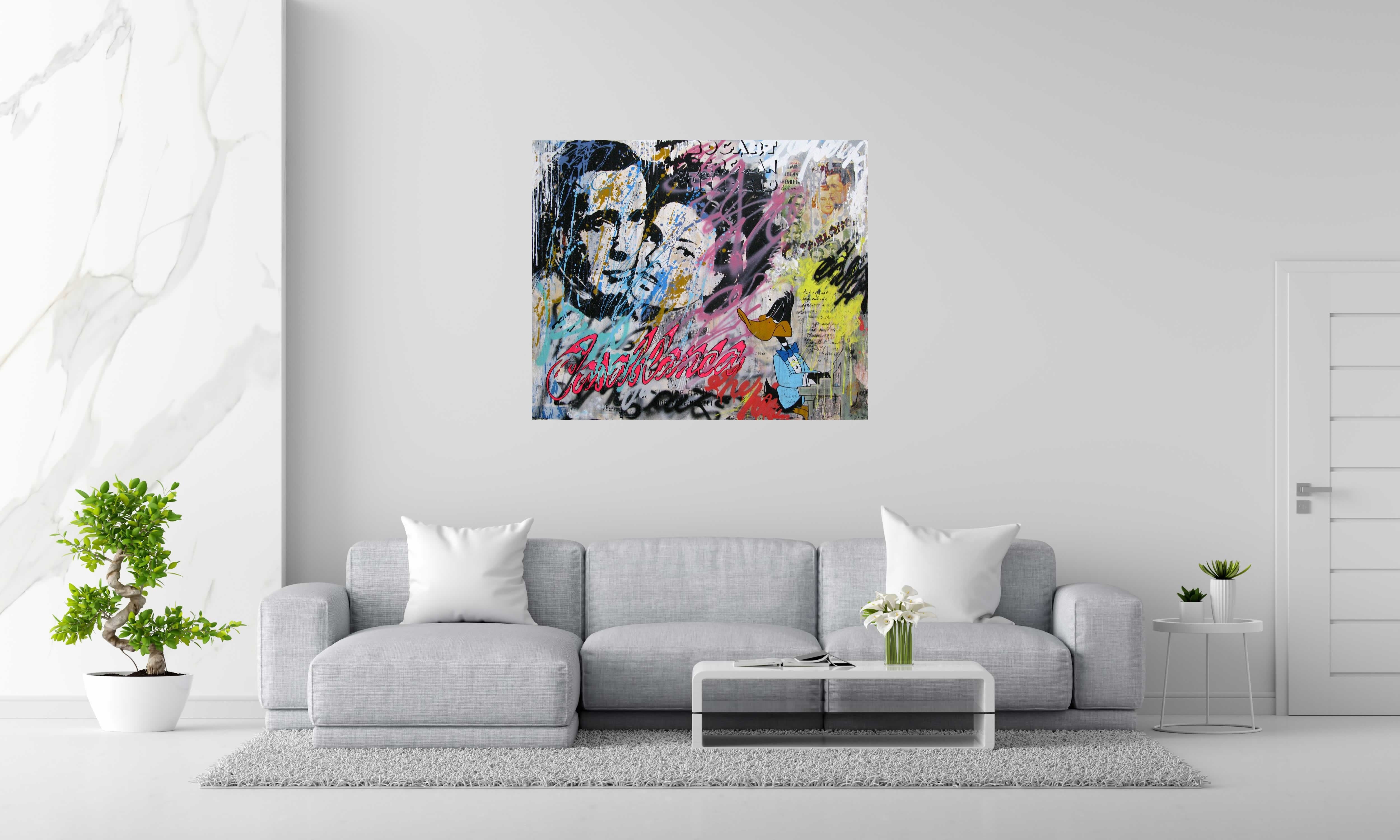 Peinture Casablanca de PATRICIA GADISSEUR dans un intérieur – 100 × 120 cm