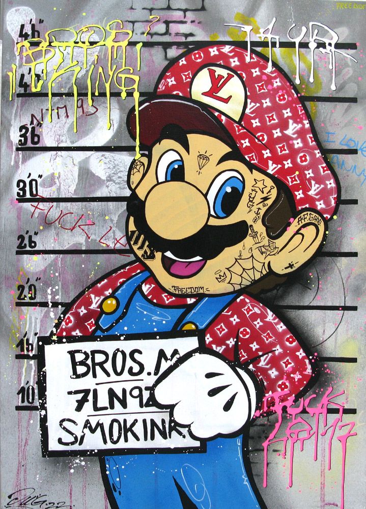 Peinture grand format MARIO & LUIGITON – JUG – 73 × 100 cm
