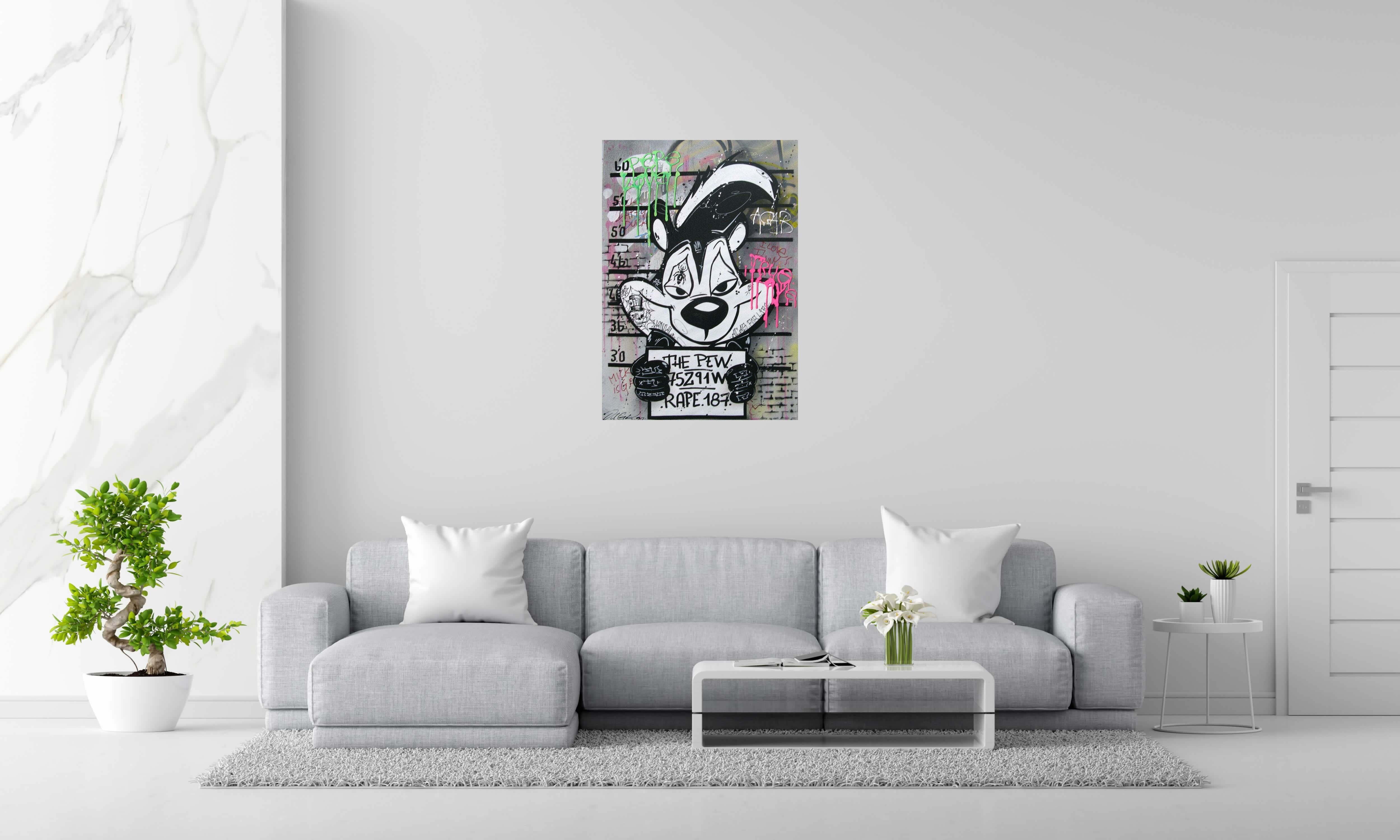 Peinture love and jail de JUG dans un intérieur – 70 × 100 cm