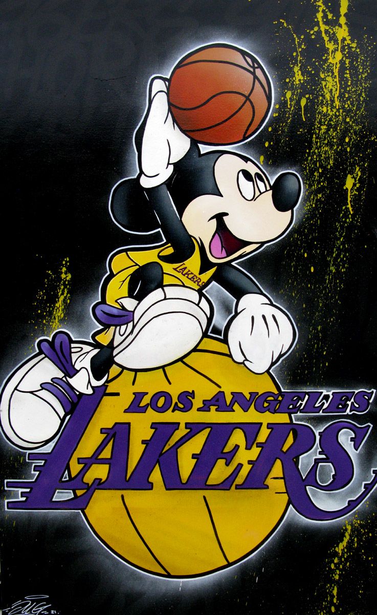 Peinture grande taille Mickey Lakers – JUG – 97 × 162 cm