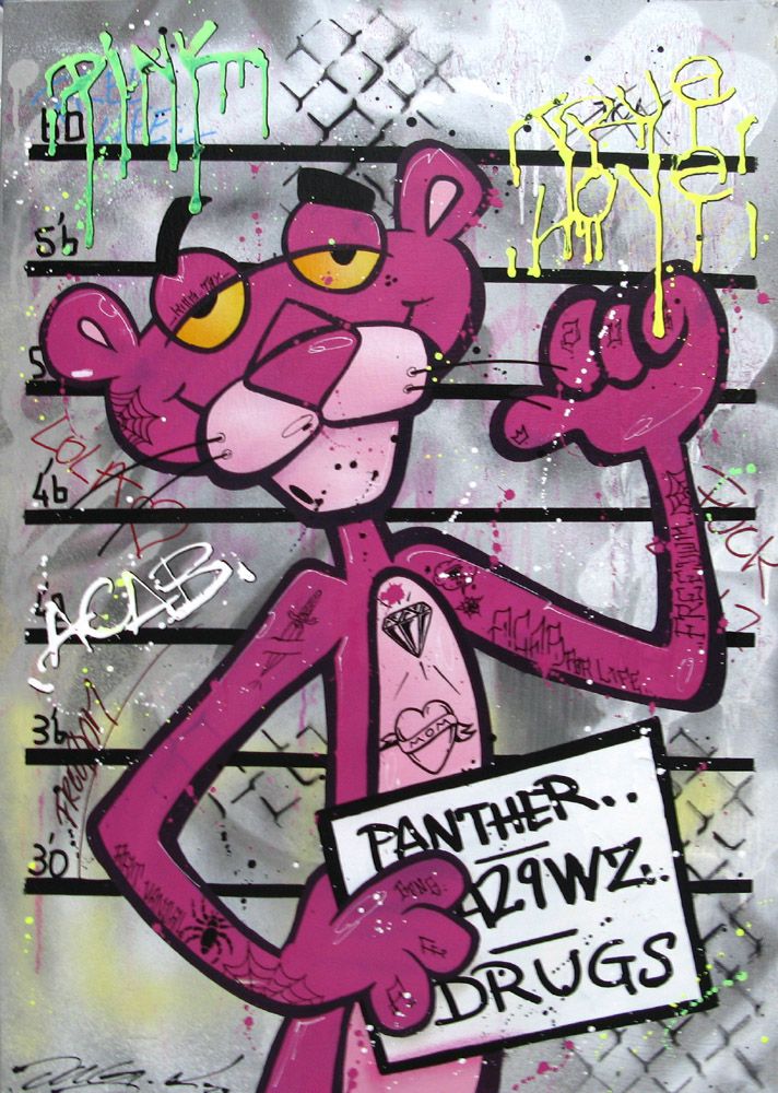 Peinture grande taille PINK JAIL – JUG – 73 × 100 cm