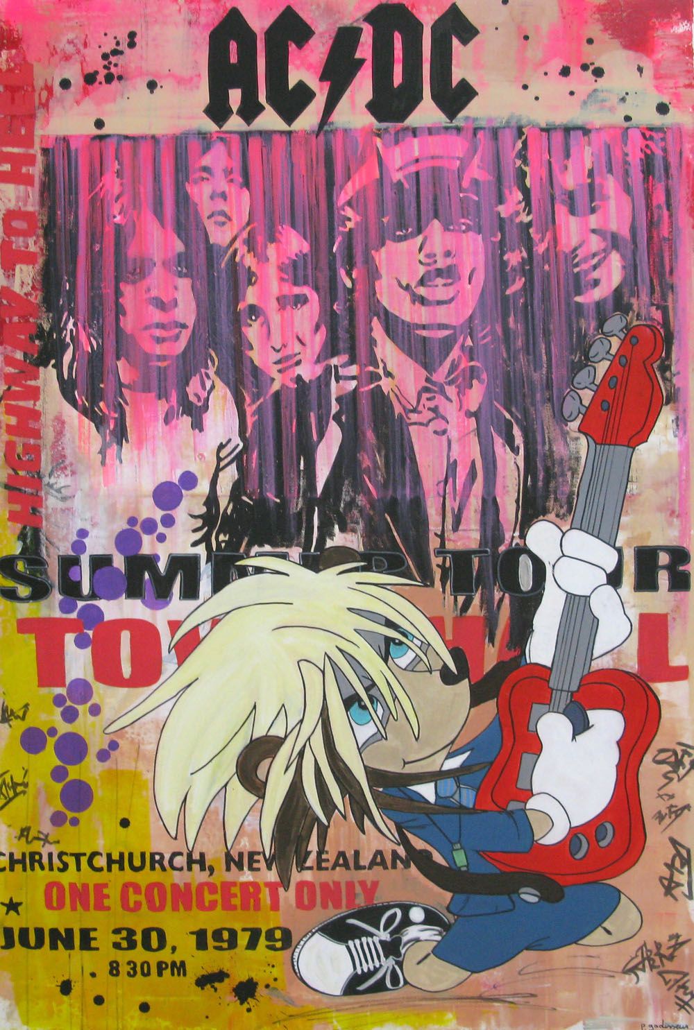 Peinture grande taille ACDC – PATRICIA GADISSEUR – 120 × 80 cm