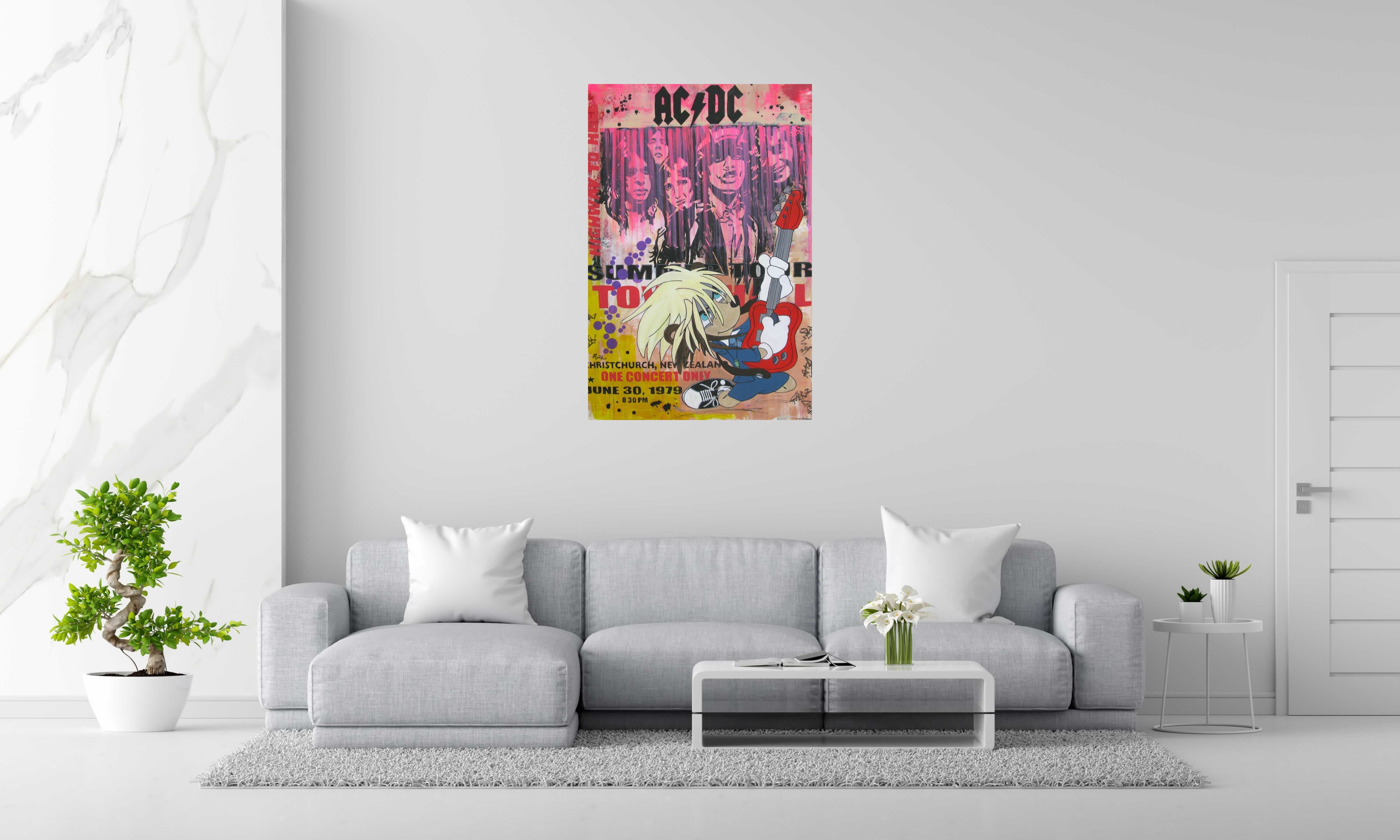 Peinture ACDC de PATRICIA GADISSEUR dans un intérieur – 120 × 80 cm