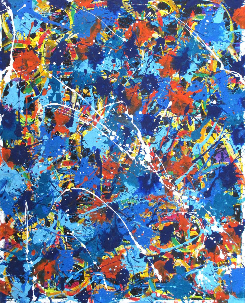 Peinture grande taille SERIE NONAME COULEES BLANCHES N°36 – STEPHANE RIME – 100 × 80 cm