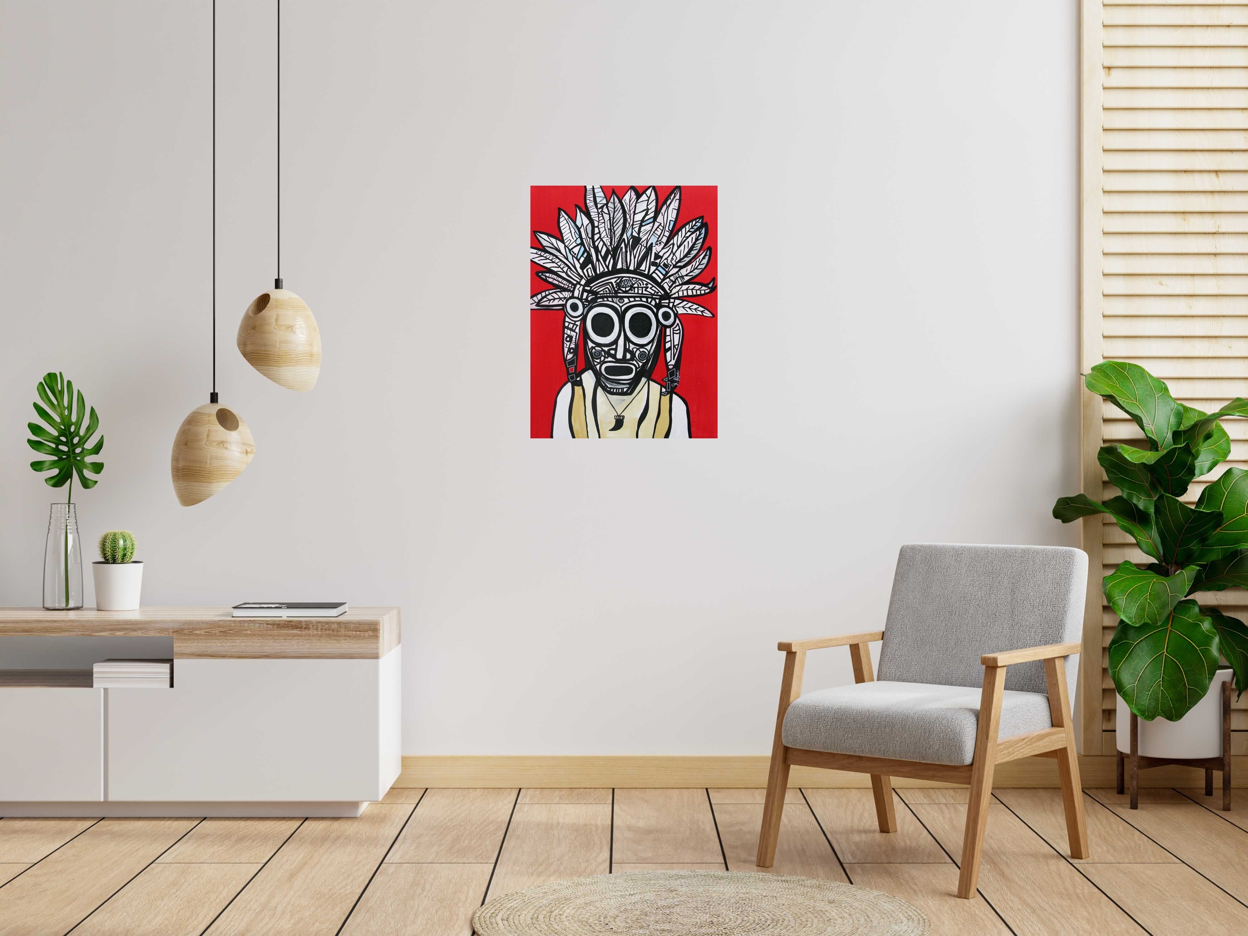 Peinture Eztli de Daniel De POLIGNAC dans un intérieur – 60 × 81 cm