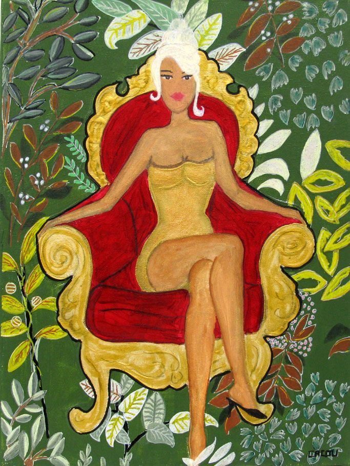 Peinture graphique petit format Ma Demoiselle – CACOU – 30 × 40 cm