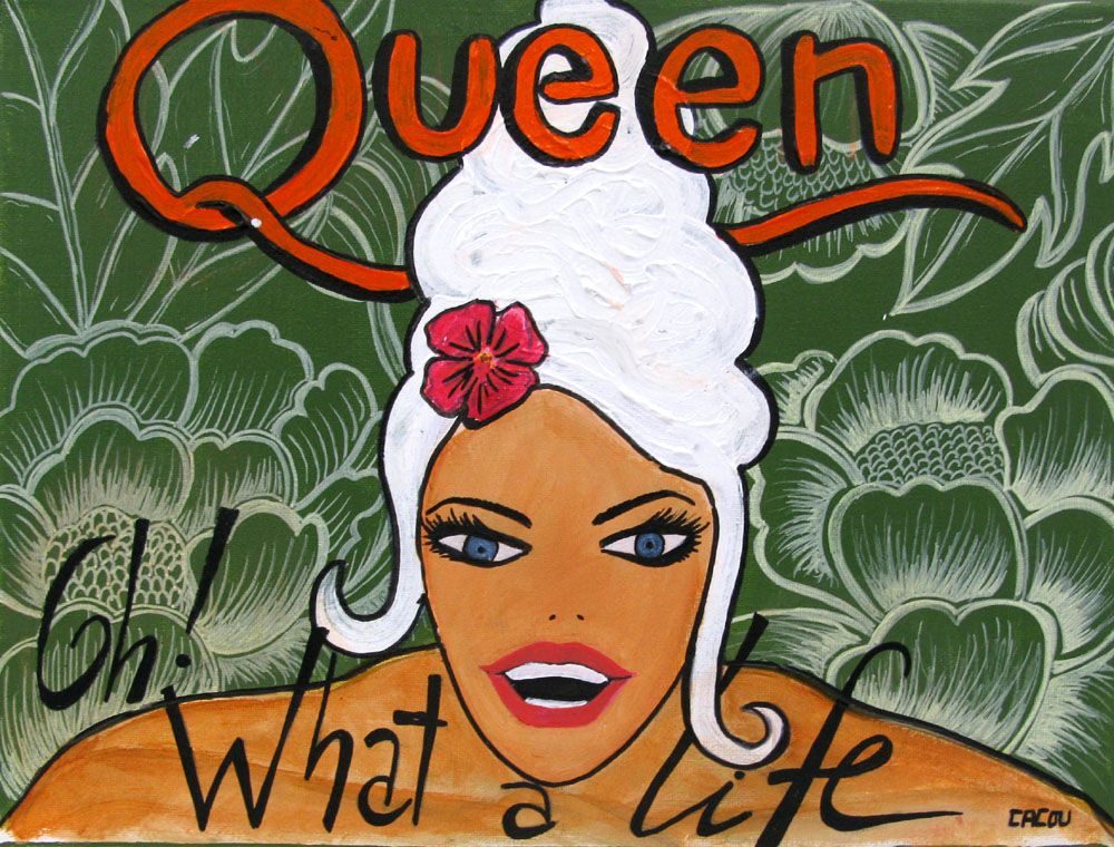 Peinture graphique petit format Queen – CACOU – 40 × 30 cm