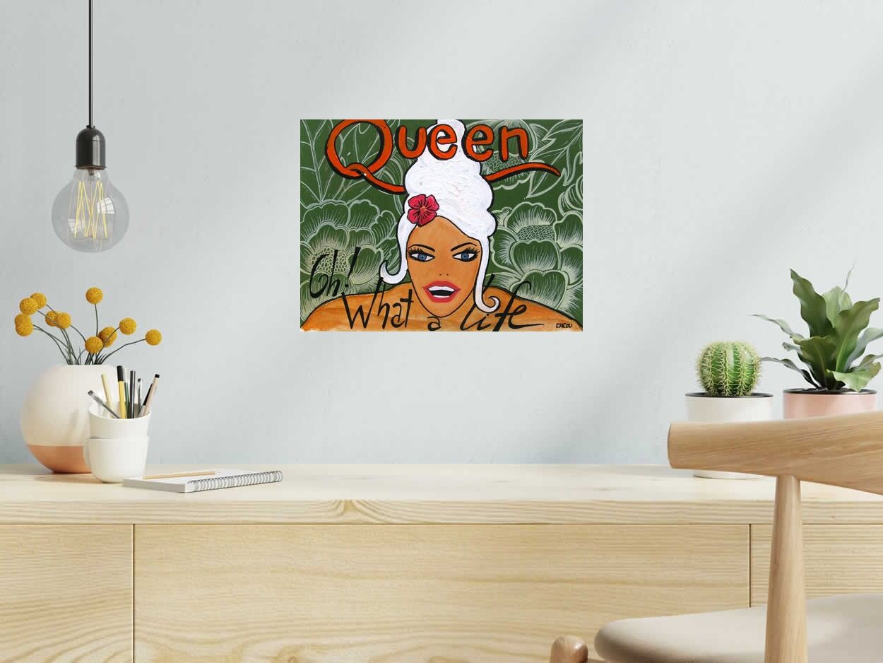 Peinture Queen de CACOU dans un intérieur – 40 × 30 cm