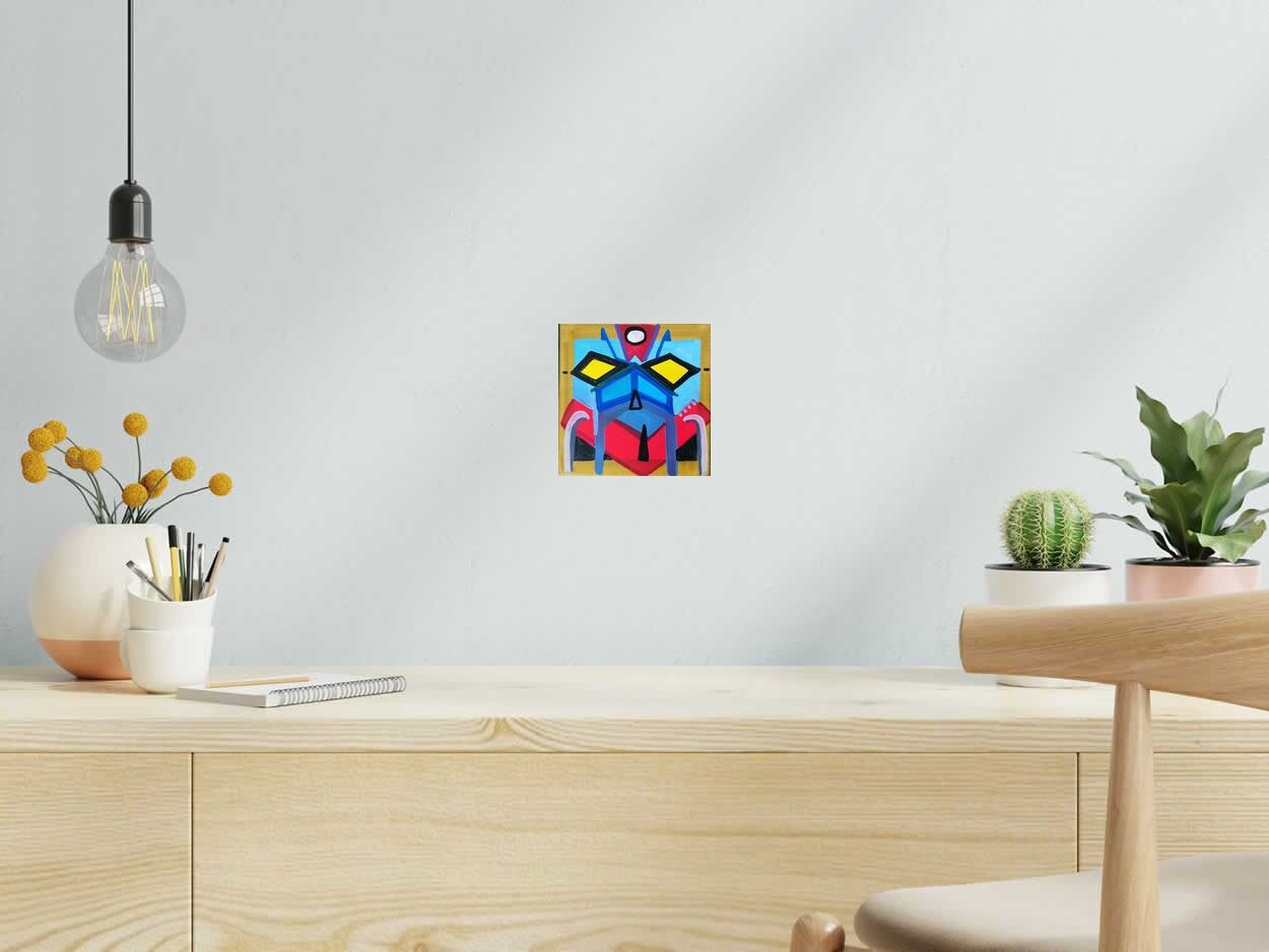 Peinture GOLDORAK 3 de TAREK dans un intérieur – 15 × 15 cm