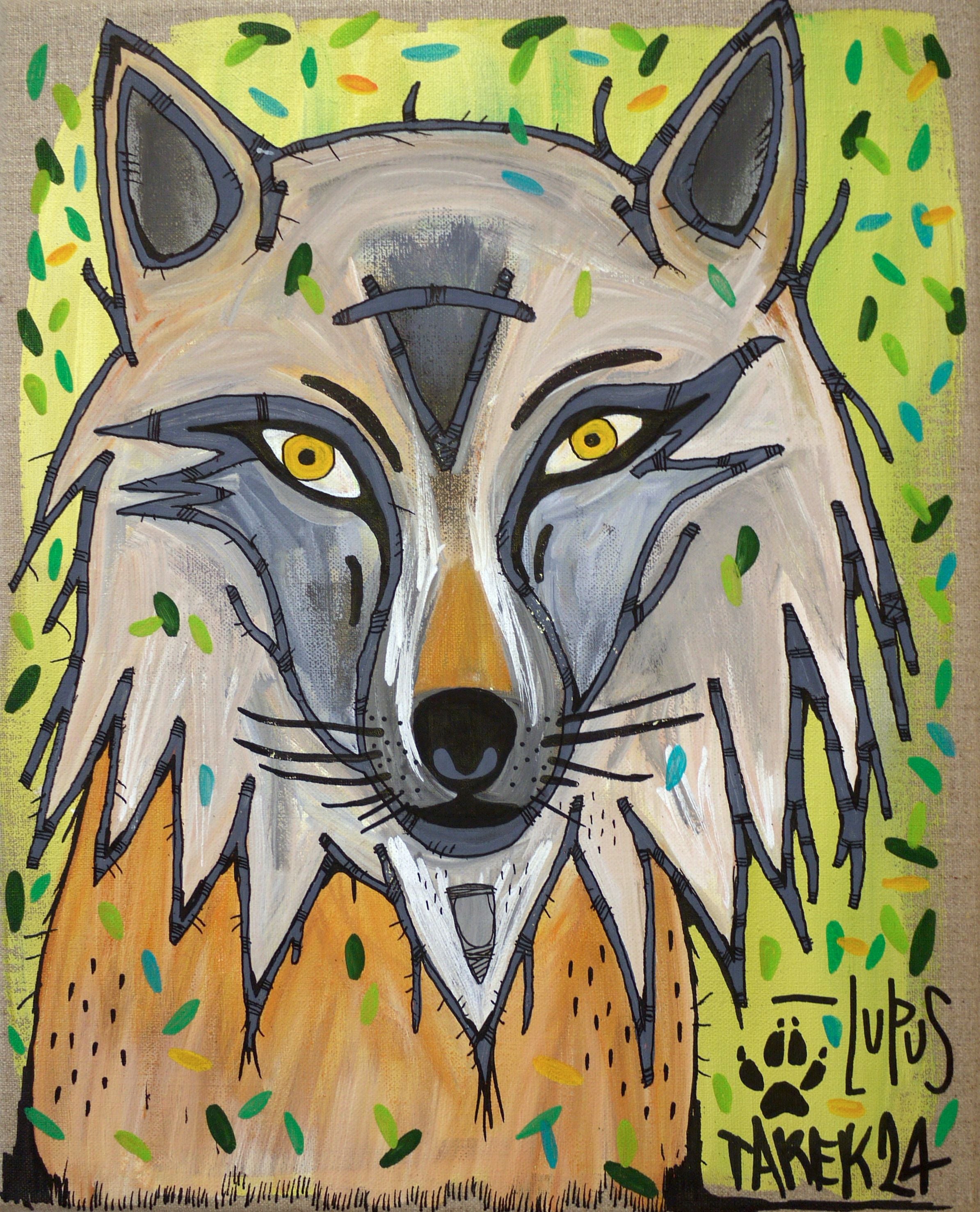 Peinture graphique petit format LUPUS – TAREK – 33 × 41 cm