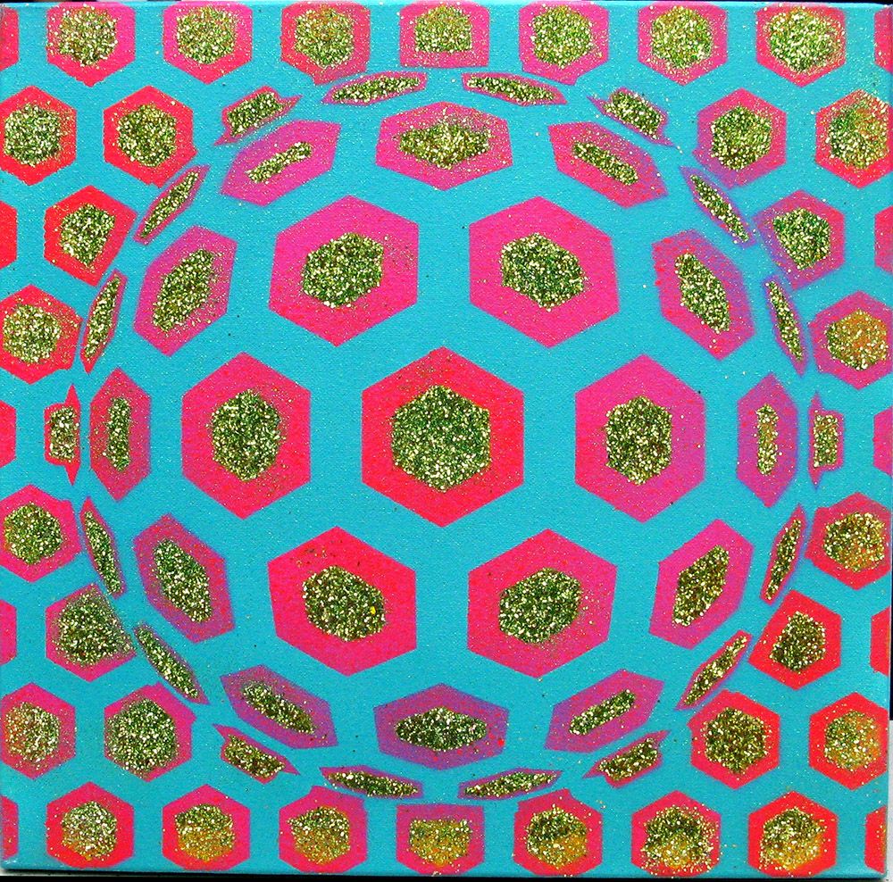 Peinture graphique petit format Boule 8 – YANN GUINCHAN – 40 × 40 cm