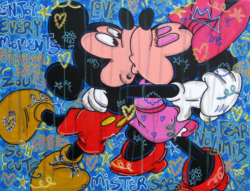 Peinture moyen format Love Yeah – RICO SAB – 80 × 60 cm