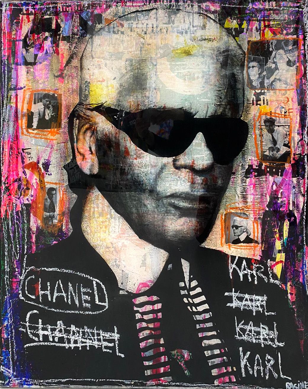 Peinture moyen format Karl and Chanel – THIERRY RASINE – 65 × 81 cm