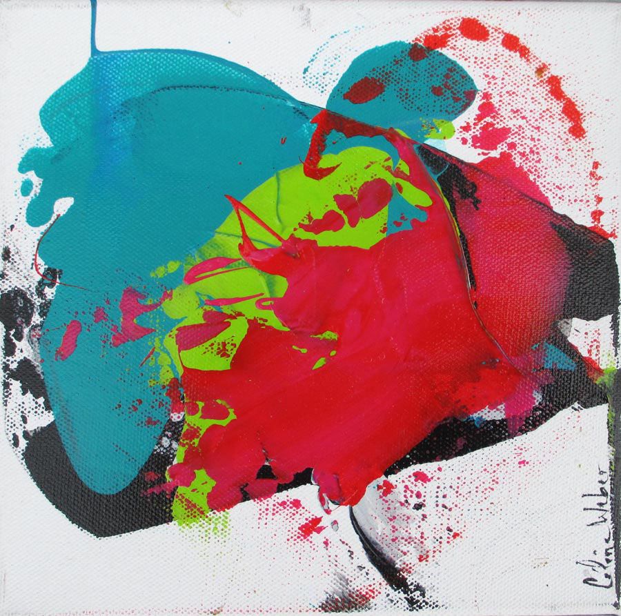 Peinture petit format ACIDULÉ 21 – CELINE WEBER – 20 × 20 cm
