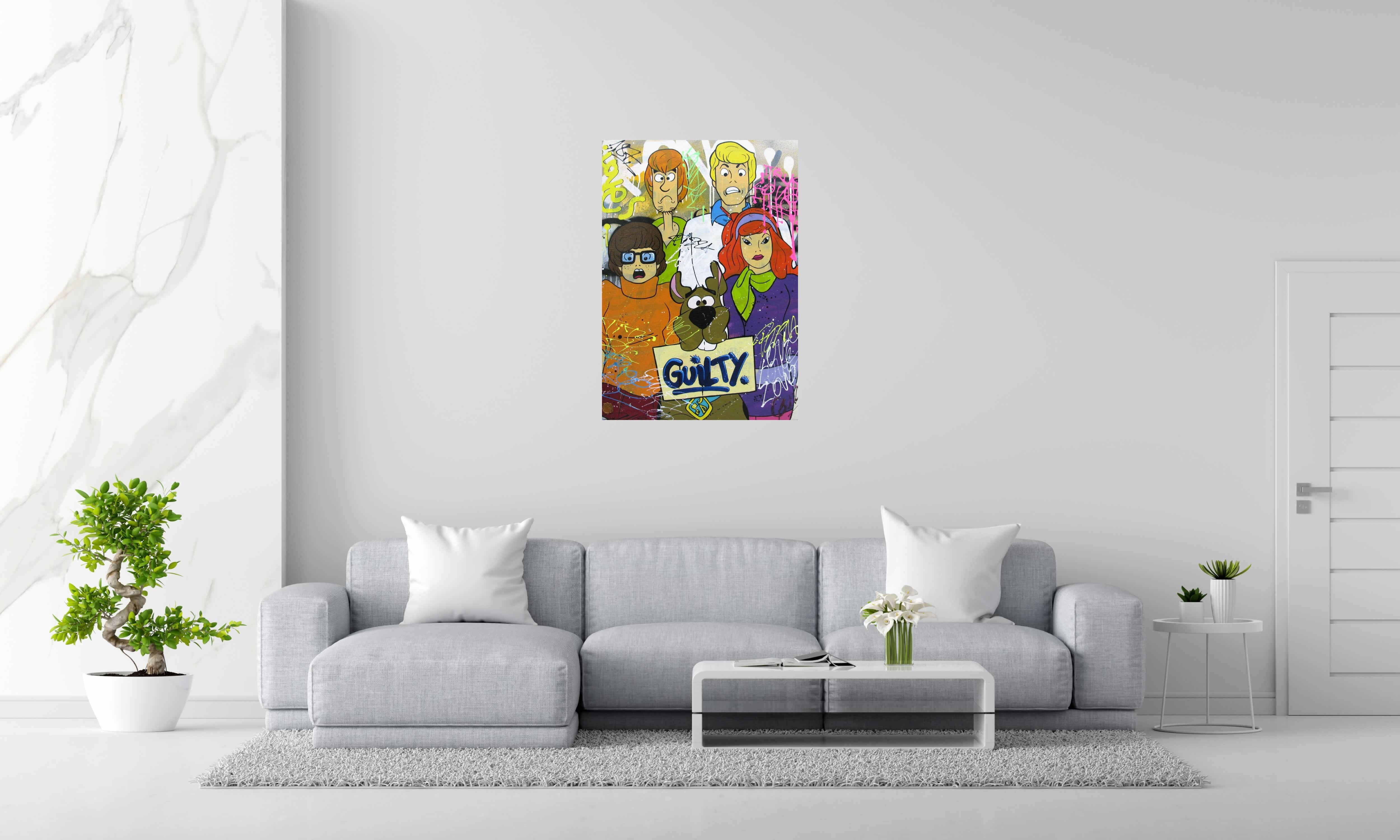 Peinture Guilty Scooby de JUG dans un intérieur – 70 × 100 cm