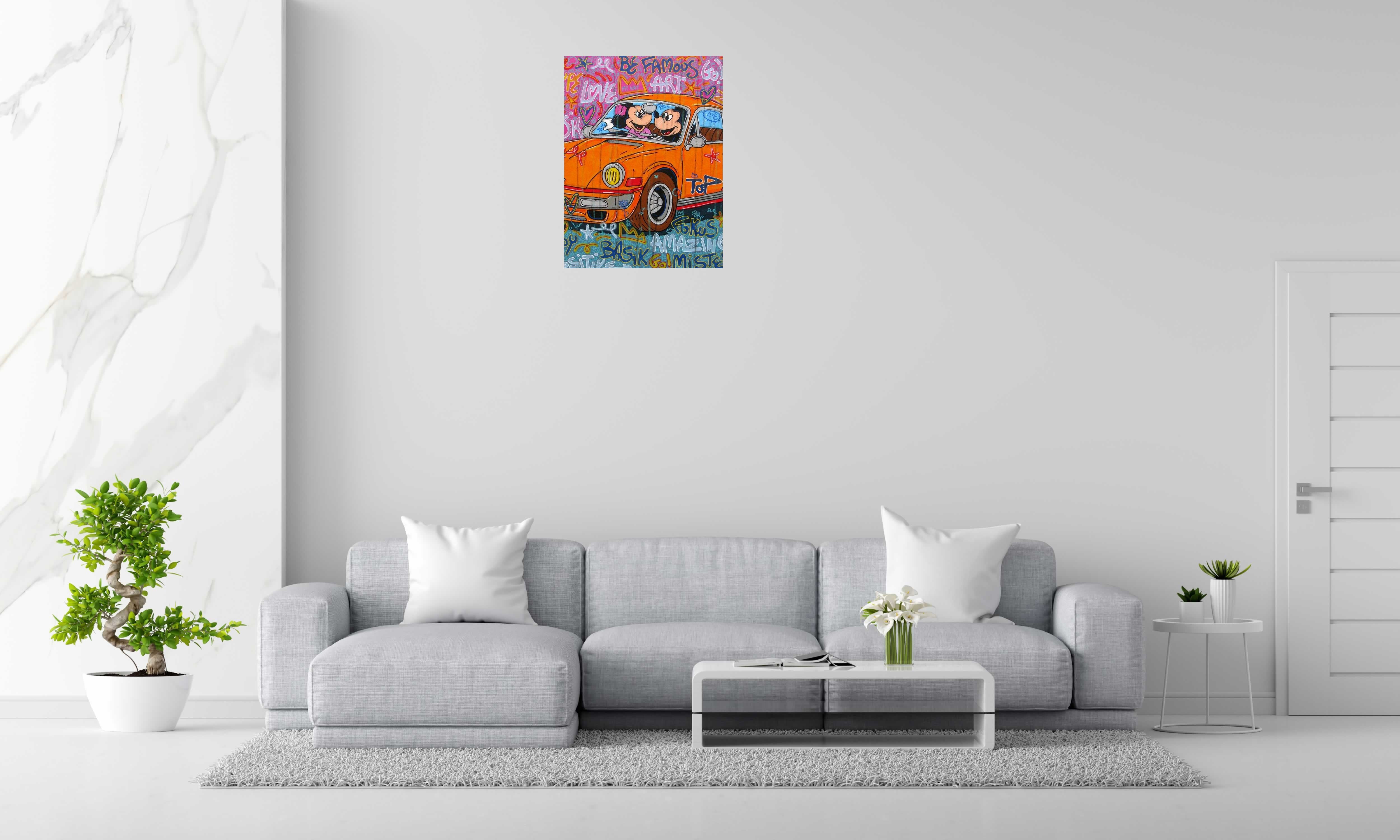Peinture Be porsche yeah de RICO SAB dans un intérieur – 97 × 130 cm