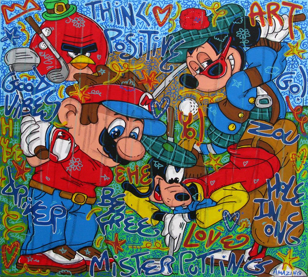 Peinture street art format xxl Mister putting – RICO SAB – 100 × 100 cm