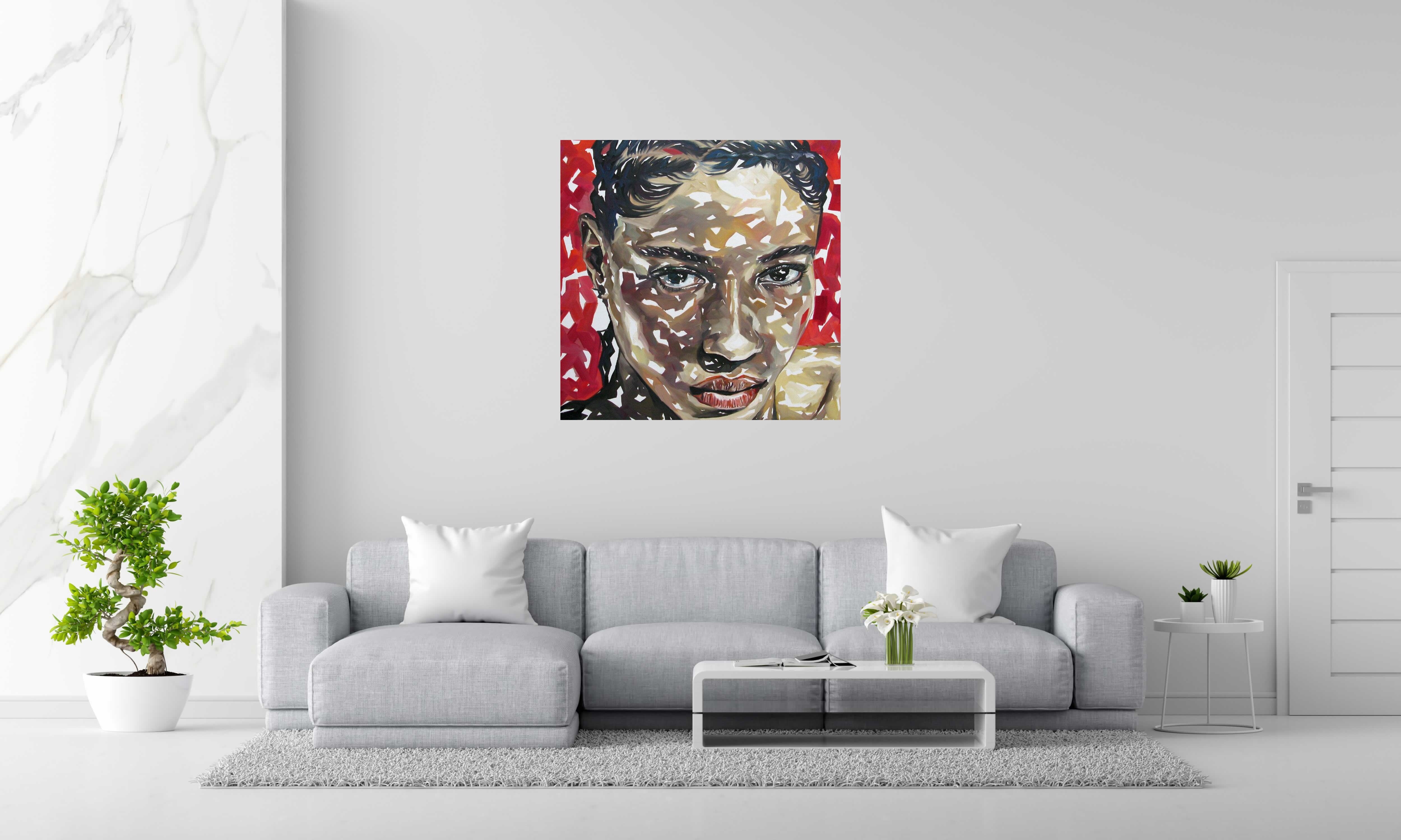 Peinture Rubi de FRESHA D dans un intérieur – 100 × 100 cm
