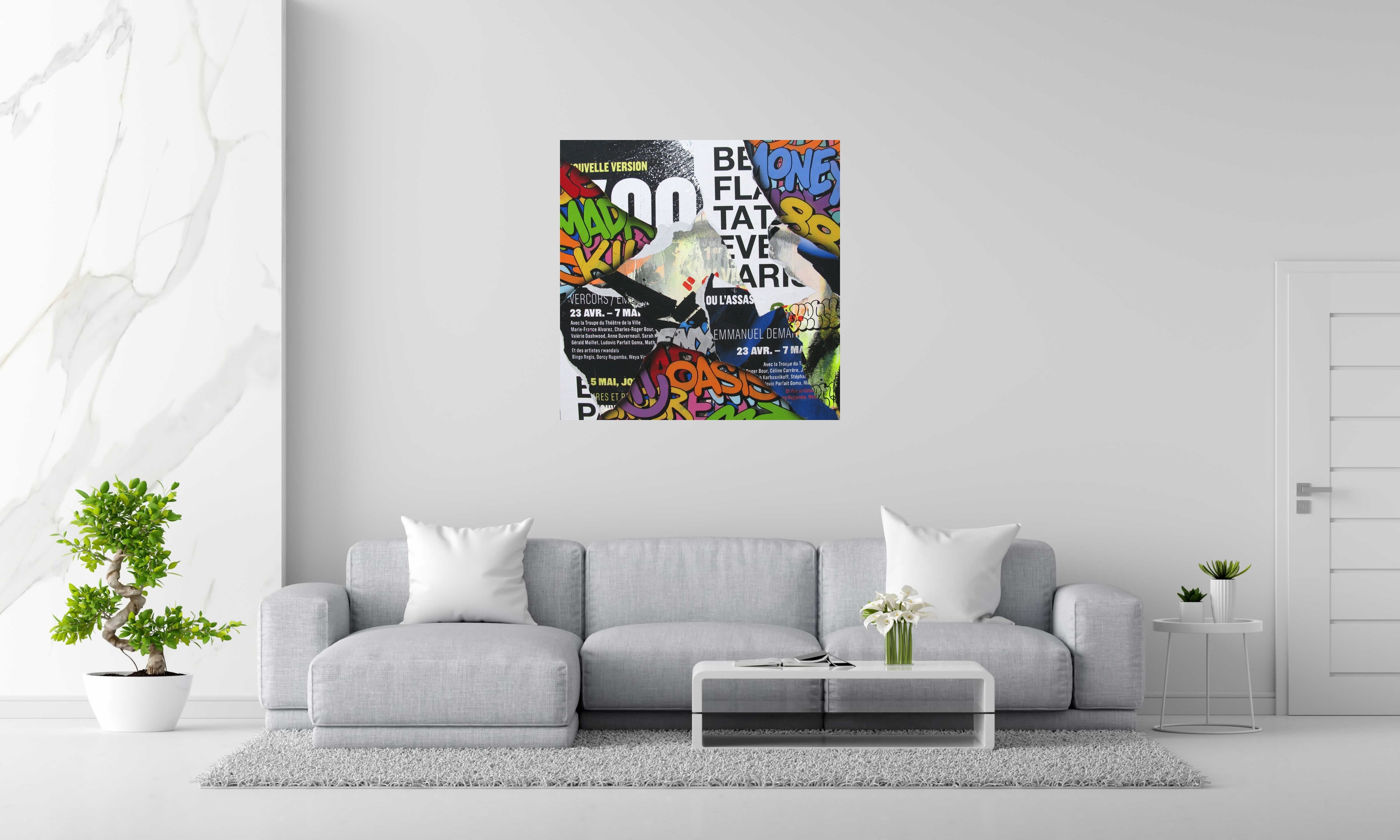 Peinture COLORAMAX 4 de KENY dans un intérieur – 100 × 100 cm