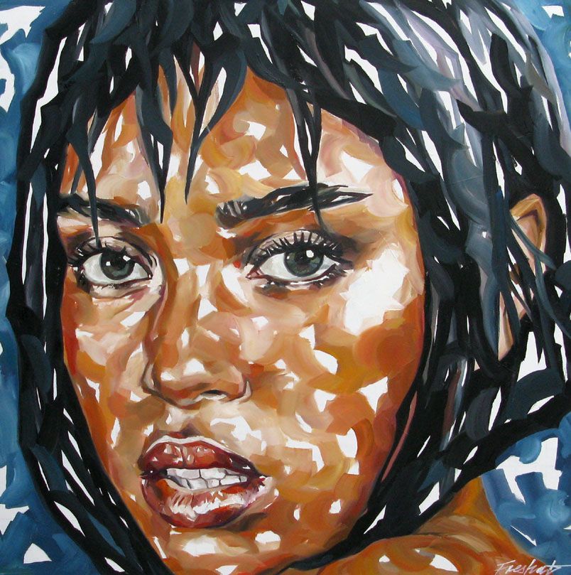 Peinture street art grande taille Blue magic – FRESHA D – 100 × 100 cm