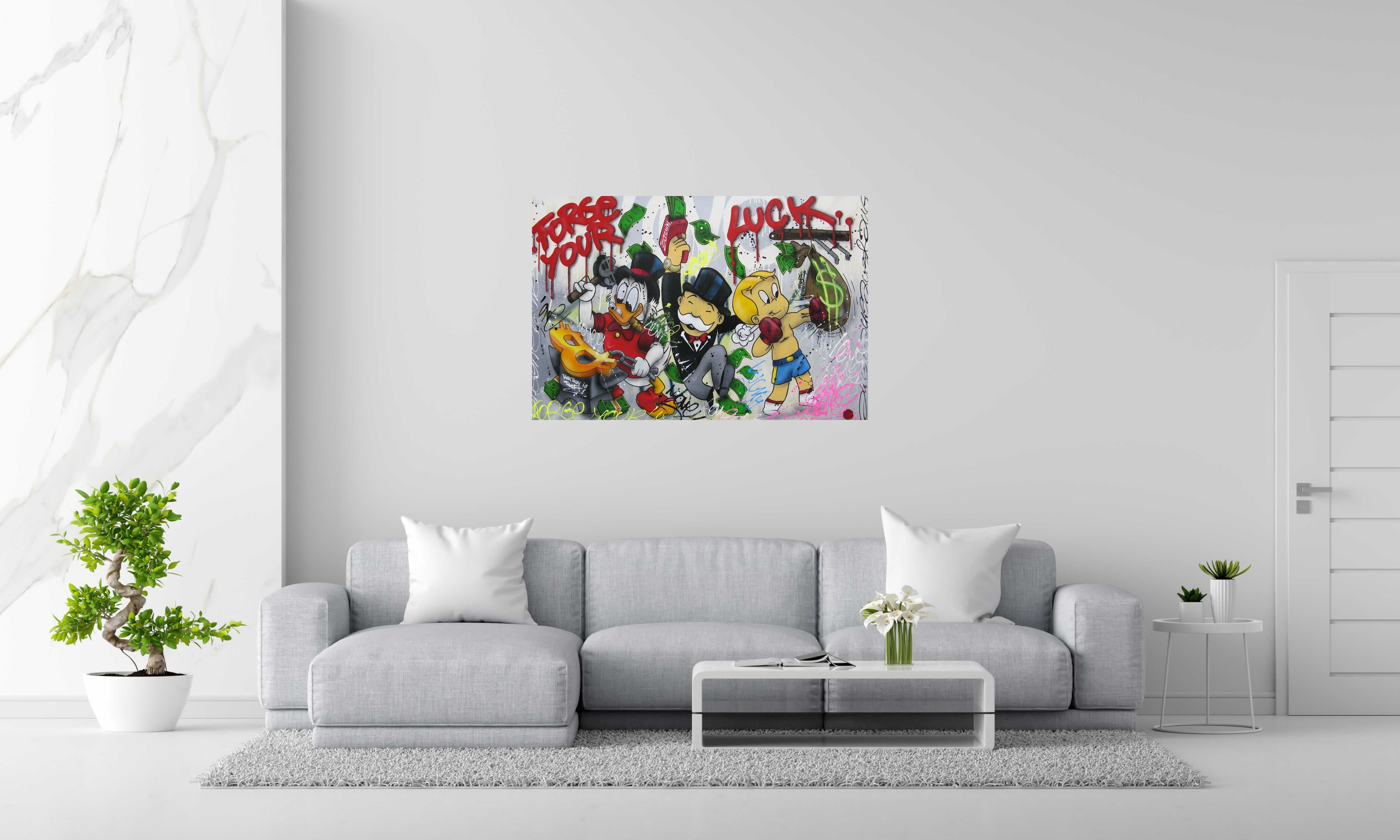 Peinture Forge your luck de JUG dans un intérieur – 120 × 80 cm