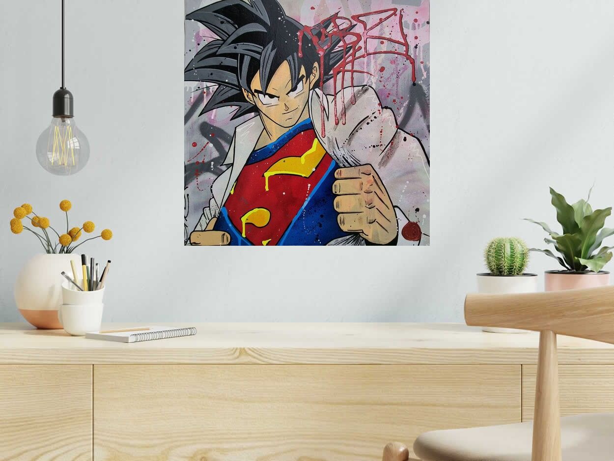 Peinture DBZ MAN de JUG dans un intérieur – 50 × 50 cm
