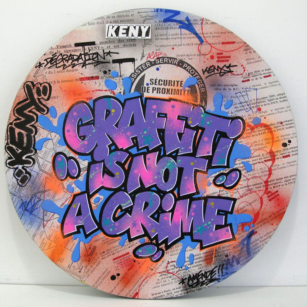 Peinture street art moyen format GRAFFITI LIFE I – KENY – 60 × 60 cm