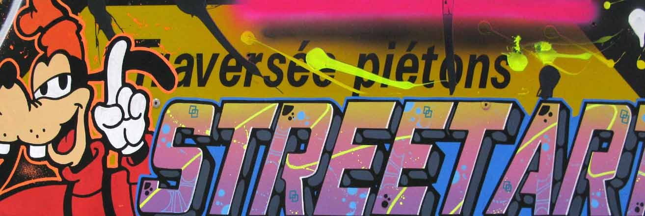 Peinture street art moyen format Plaque street art – KENY – 101 × 31 cm