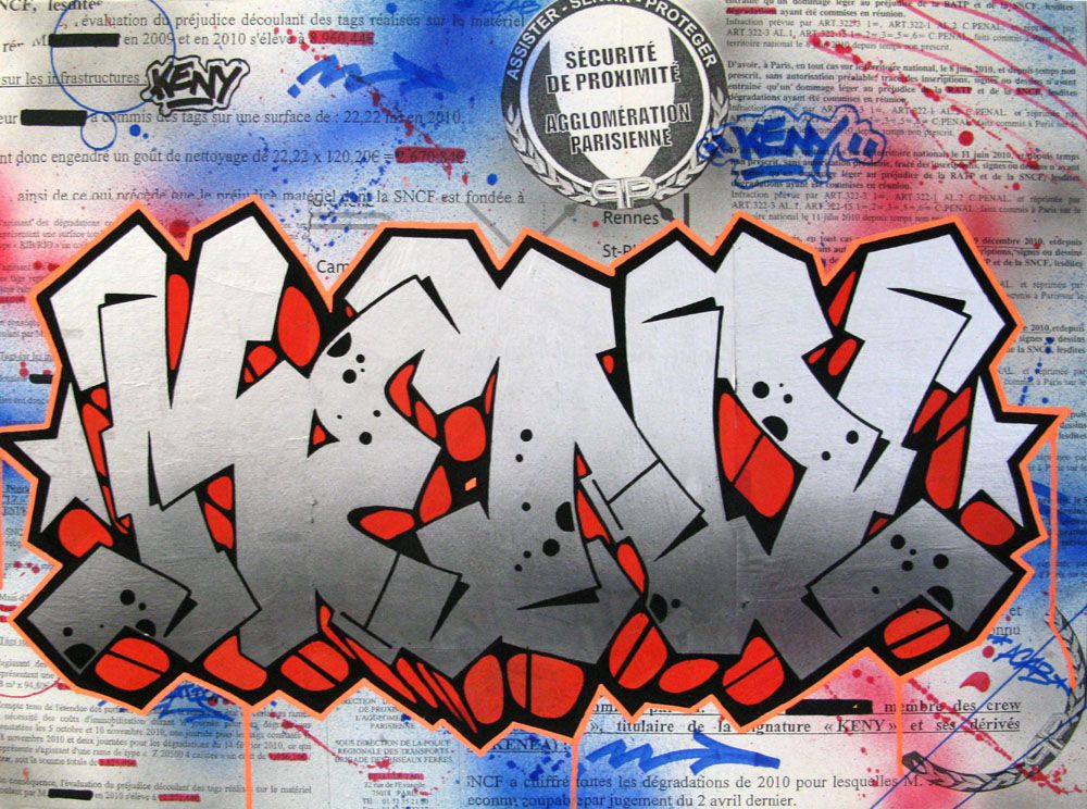 Peinture street art moyen format Prejudice – KENY – 73 × 54 cm