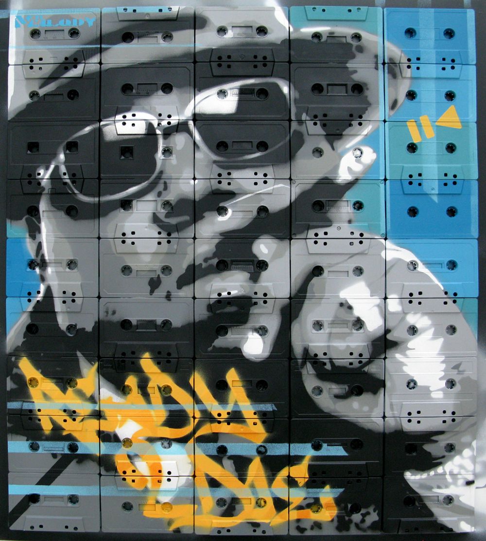Peinture street art moyen format READY TO DIE – MR MELODY – 54 × 60 cm