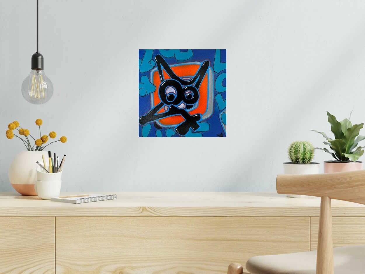 Peinture LIBERTE de GUTI dans un intérieur – 30 × 30 cm