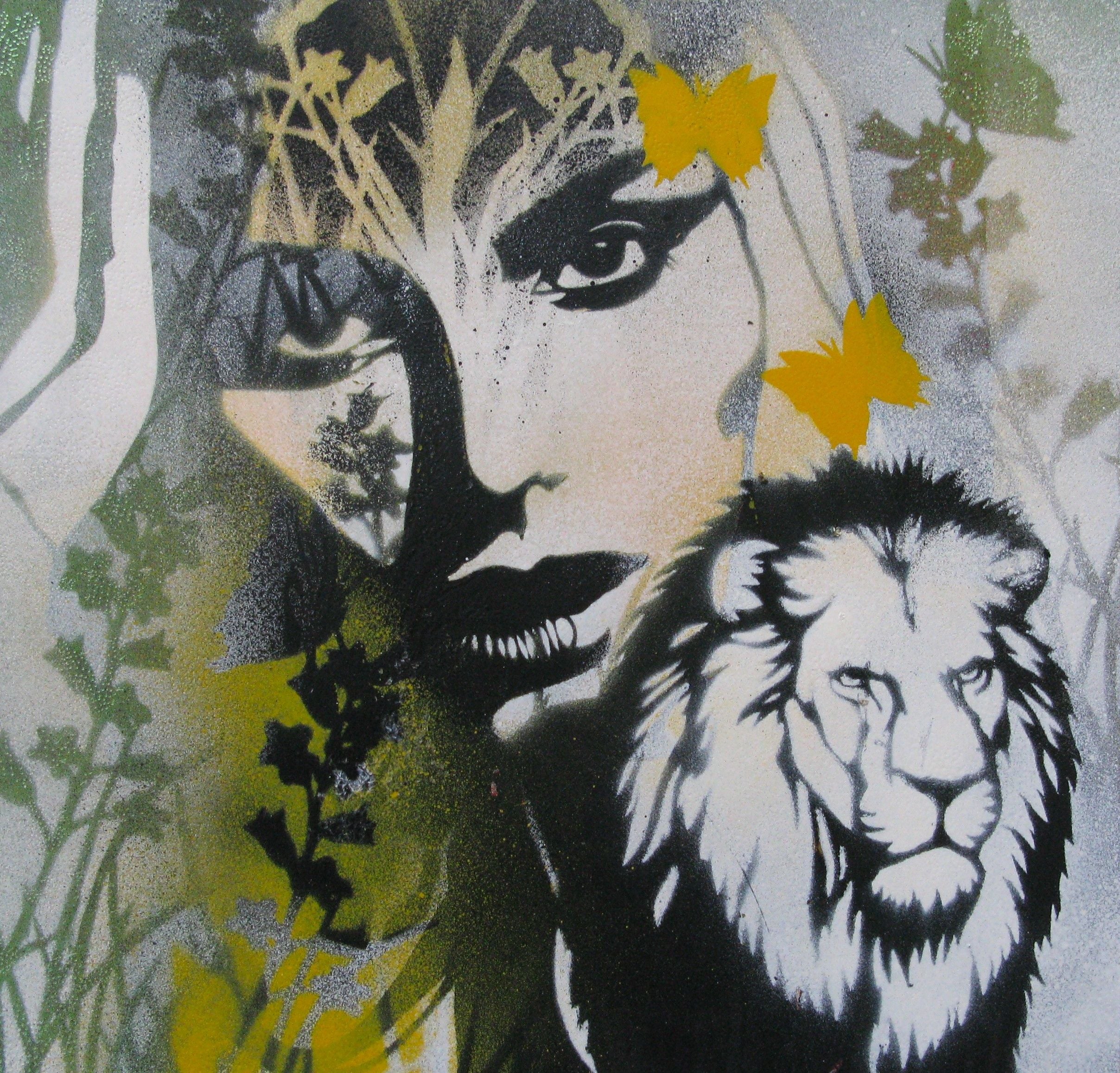 Peinture street art petit format Juliette – KARO TRASS – 30 × 30 cm